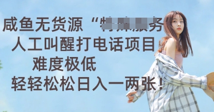 咸鱼无货源人工叫醒打电话项目,难度极低, 轻轻松松日入一两张-斗金教学