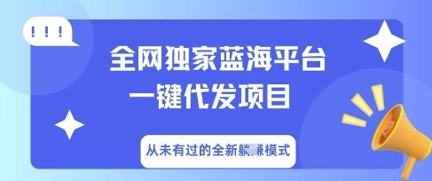 全网独家蓝海平台一键代发项目，从未有过的全新躺Z模式-斗金教学
