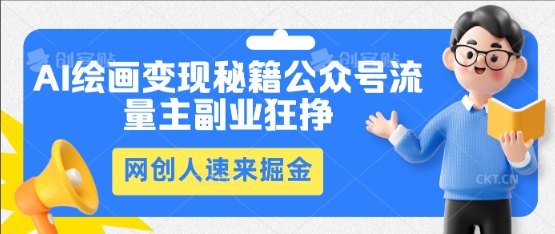 AI绘画变现秘籍:公众号流量主副业狂挣,网创人速来掘金-斗金教学